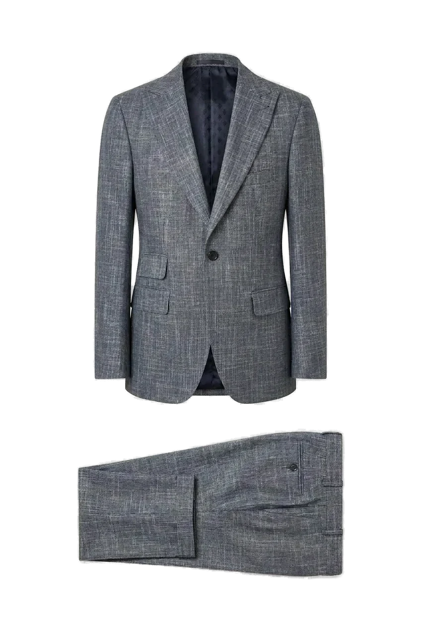 The Heritage Grey Linen-Blend Three-Piece Suit